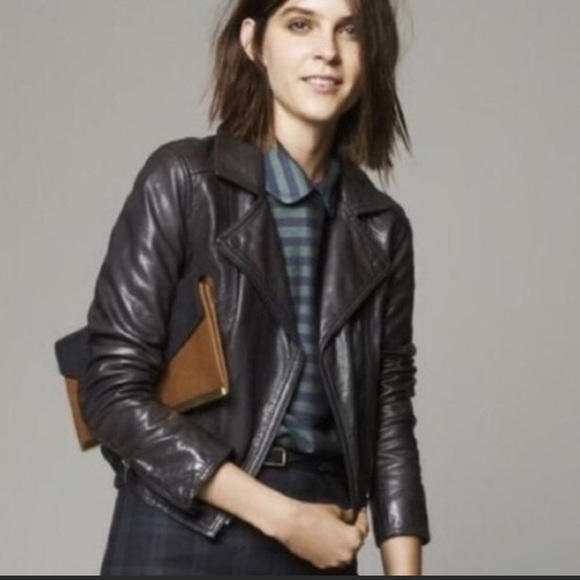 Madewell perfect leather Moto jacket true black, size XS - Picture 4 of 15